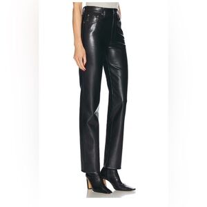 Agolde 90s pinch waste black leather pants size 27
